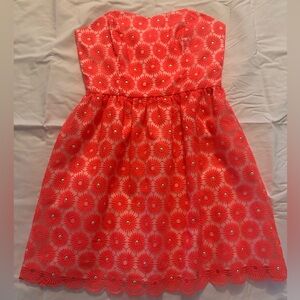 Lilly Pulitzer Coral Floral Mini Dress